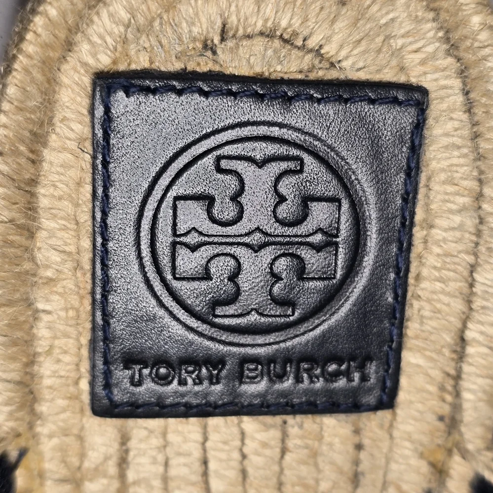 Tory Burch Navy Glitter Espadrille Flats – Size 8.5